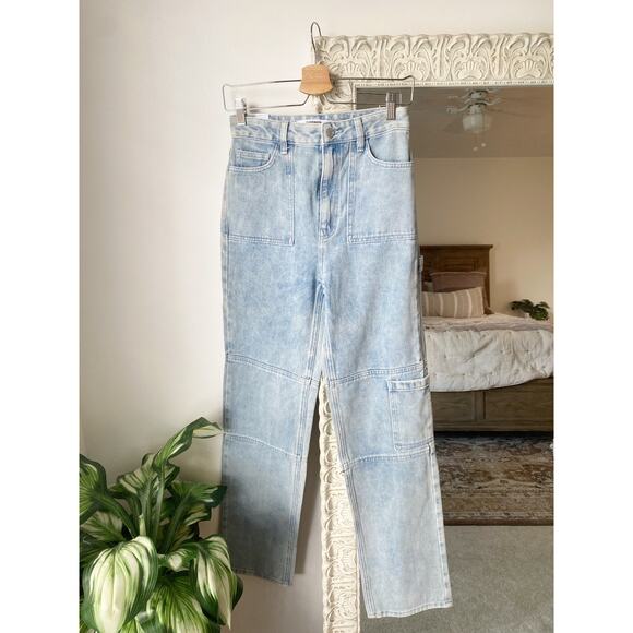 PacSun High Rise Straight Utility Cargo Jeans - Picture 2 of 10